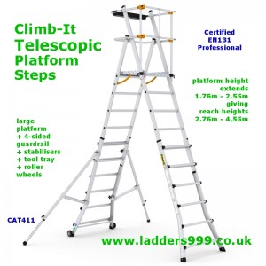 Climb-It TELESCOPIC Platform Steps EN131 Professional
