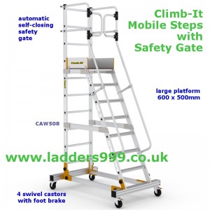 Climb-It Mobile Steps with Safety Gate CAW508