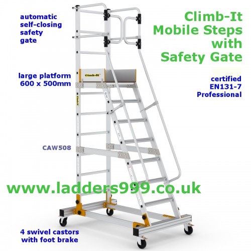 Climb-It Mobile Steps with Safety Gate CAW508