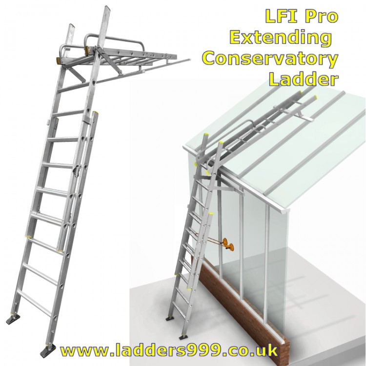  LFI Pro Extending Conservatory Roof Access Ladders from ladders999