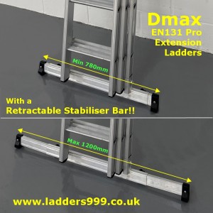 DMAX Professional Ladders with Retractable Stabiliser Bar