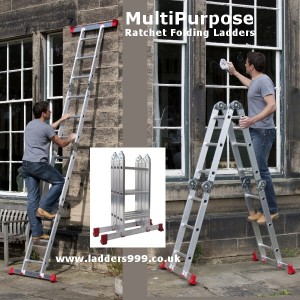 Multipurpose Ratchet Ladder 12 in 1 with Platform