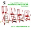 Steptek BS EN131 kitemarked Premier Commercial Mobile Steps  - sizes 3-6 treads