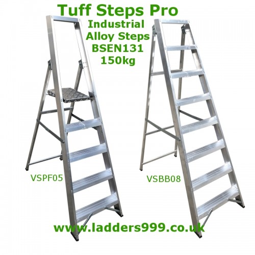 "TUFF STEPS PRO" Industrial Alloy Stepladders  BSEN131 Professional 150kg