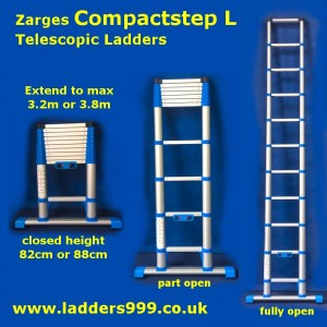 Zarges COMPACTSTEP L Telescopic Ladders - EN131 Professional