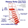 HEAVY DUTY Steel Mobile Safety Steps - sizes 5-15 treads