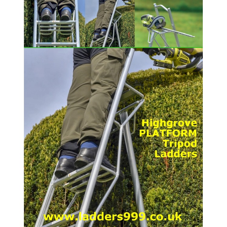 Highgrove PLATFORM Tripod Ladders & Tripod Steps for safer garden work hedge trimming and pruning Highgrove PLATFORM Tripod Ladders & Tripod Steps for safer garden work hedge trimming and pruning