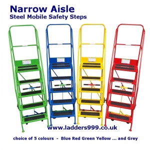 NARROW AISLE Steel Mobile Safety Steps