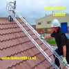 Solar Panel Ladder - large wheels roll easily up awkward roofs