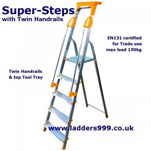 "SUPER-STEPS" With Twin Handrails - EN131 Non-Pro