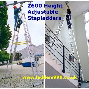 Z600 Height Adjustable Stepladders