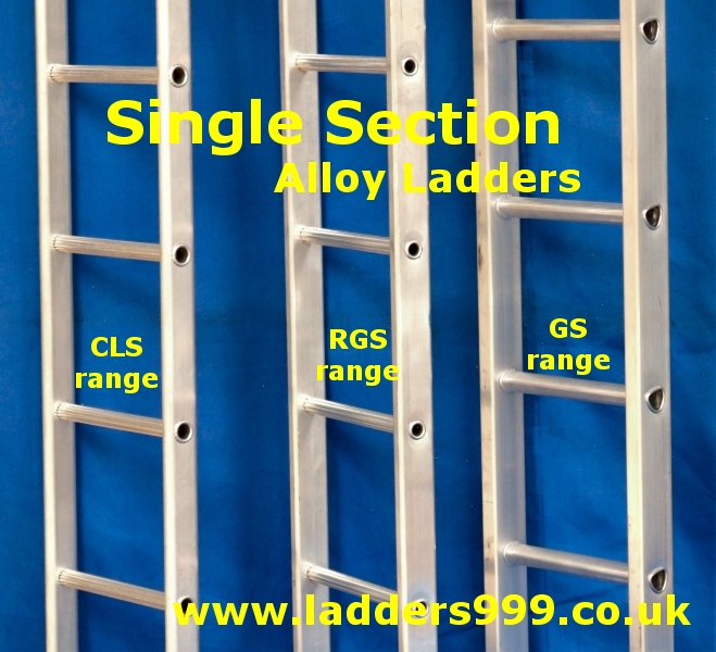 SINGLE Section Alloy Ladders to BS Class 1 standard (not